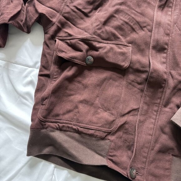 Vintage 90s Y2K Perry Ellis Brown Jacket Long Sleeve 100% Silk Mens Size M/40 - Picture 2 of 9